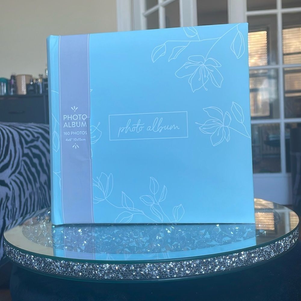 New Eccolo blue flowers floral family photo album memories for 4 x 6 photos